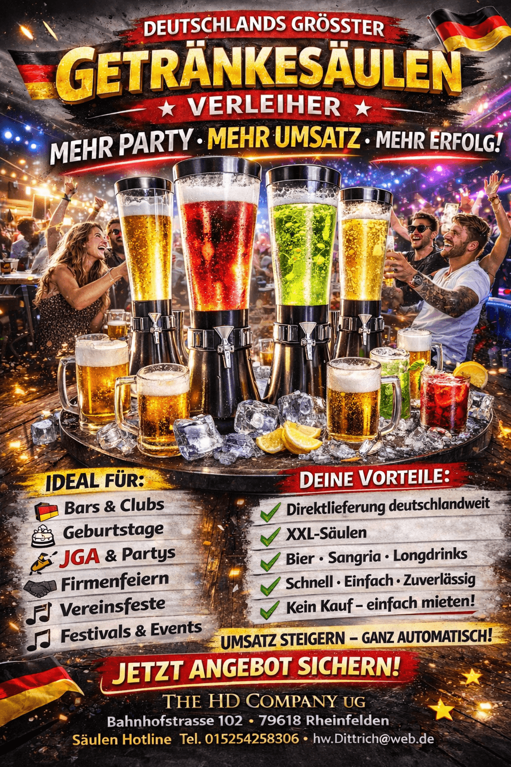 Getränkesäulen und Biersäulen zum Mieten